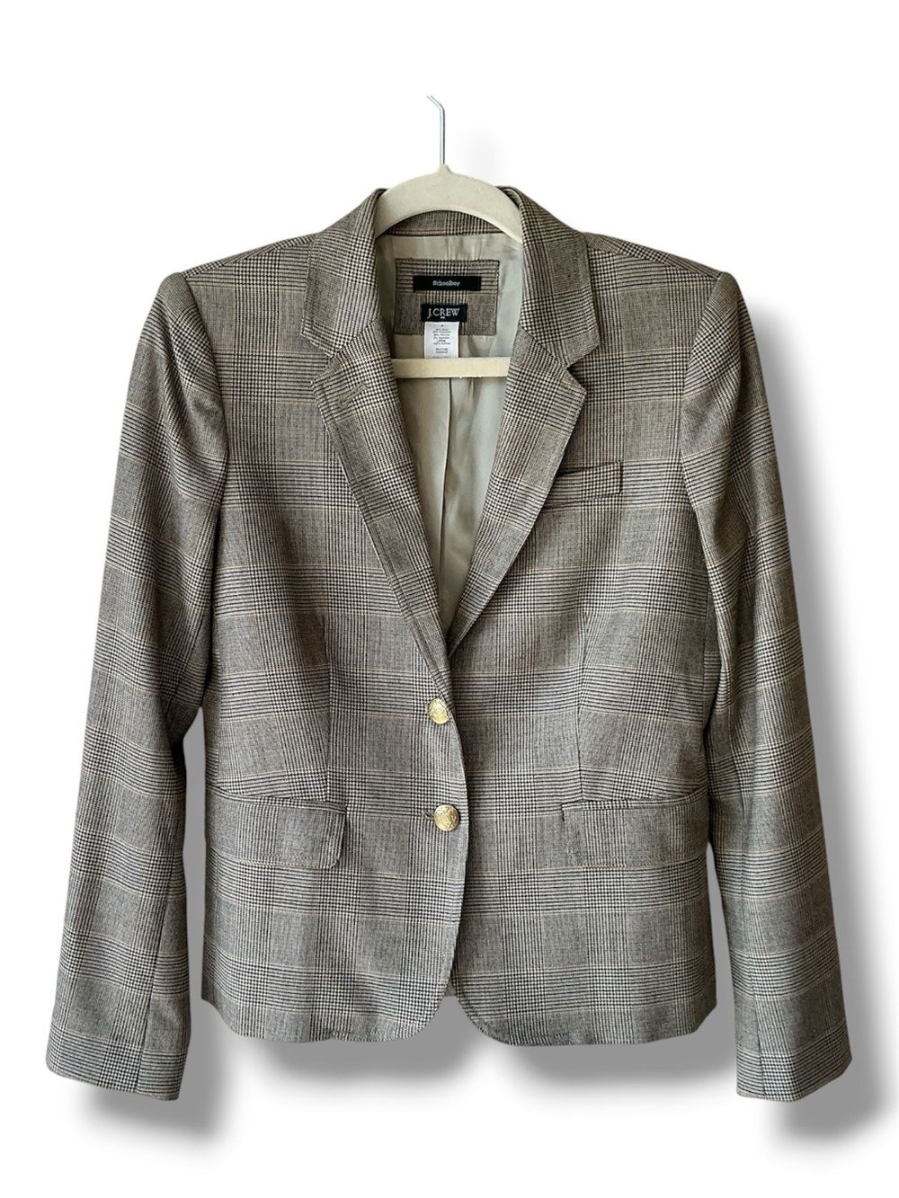 J. Crew Factory Glen Plaid Wool Blend Schoolboy Blazer Size 2